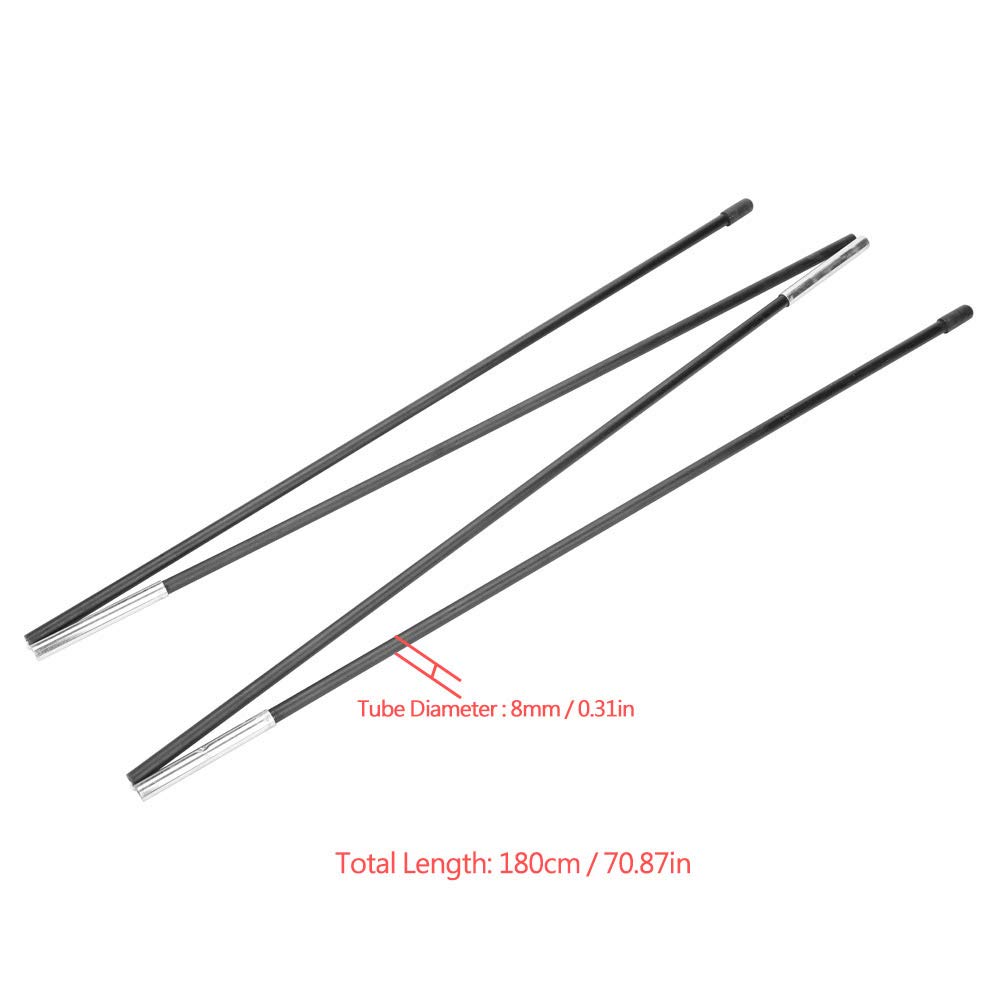 Aluminum Tent Poles for Tarp, Four Sections in One, Total Length 1.8m Adjustable Tarp Poles for Camping Backpacking