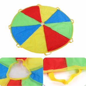 Dilwe Rainbow Umbrella Kids Play, Parachute Outdoor Activity Game Accessory for Multiple Children