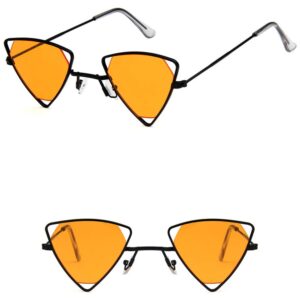 Shiratori Retro Classic Trendy Stylish Sunglasses for Men Women 100% UV Protection Triangle Designer Style Orange