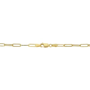 Kooljewelry 14k Yellow Gold 3.2 mm Polished Capsule Paperclip Chain Necklace (20 inch)