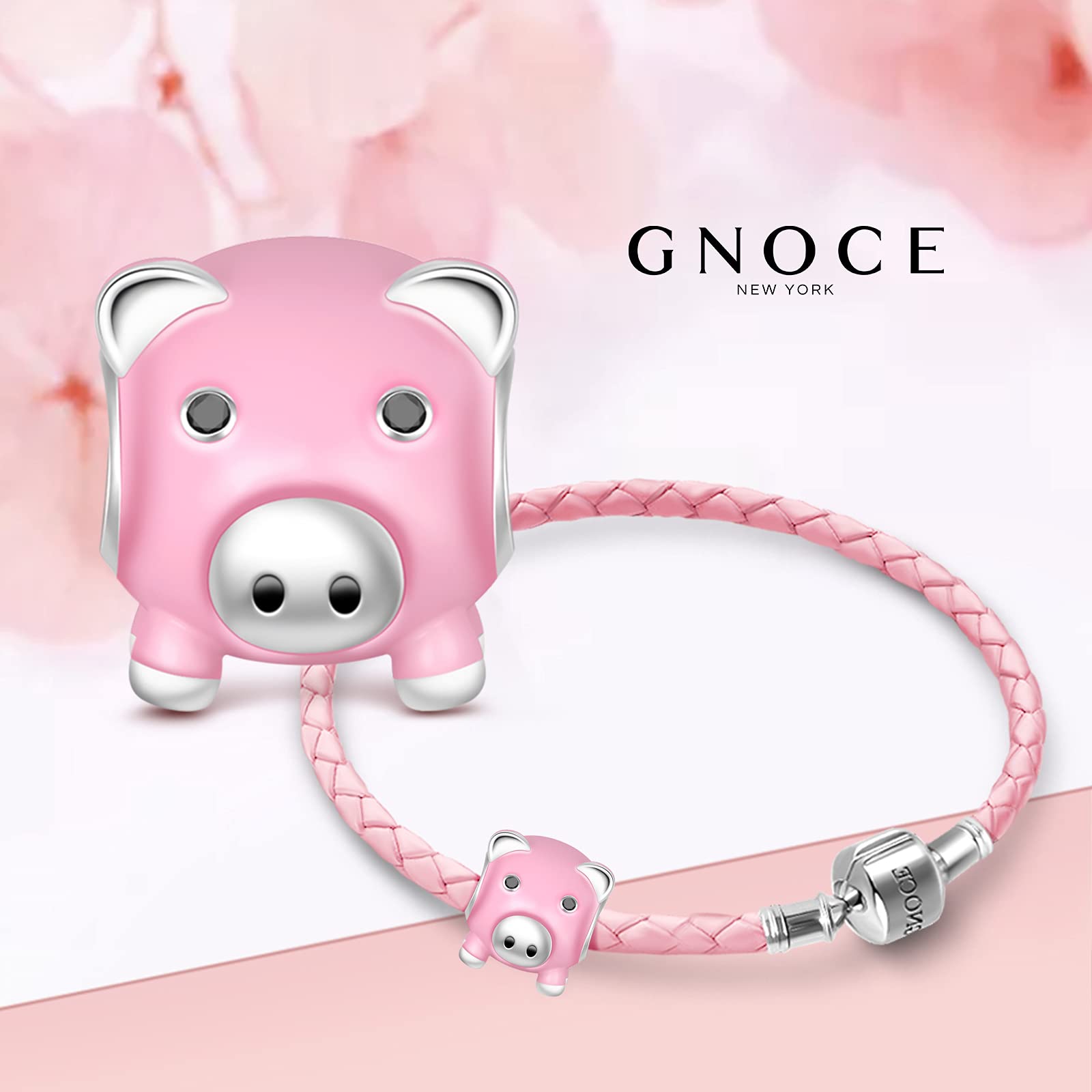 GNOCE "I Love Hotdog Hot Dog Charm Pendant Dangle 18k Rose Gold Plated With Cz 925 Silver Cute Pizza Hot Dog Bead Fit Women Snake Chain Charm Bracelet Necklace Jewelry Gift