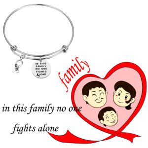 BNQL in This Family Nobody Fights Alone Bracelet Necklace Cancer Awareness Gifts