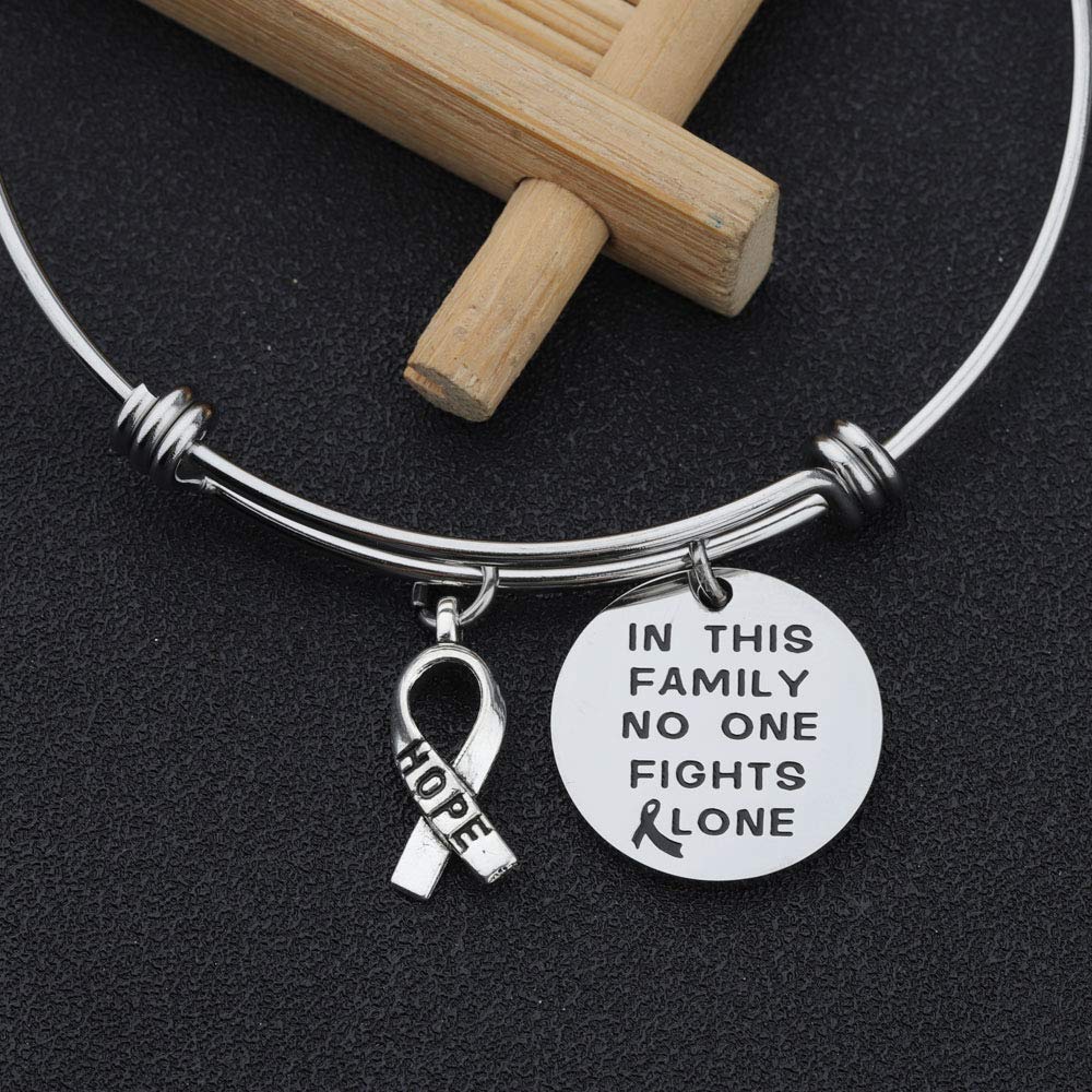 BNQL in This Family Nobody Fights Alone Bracelet Necklace Cancer Awareness Gifts