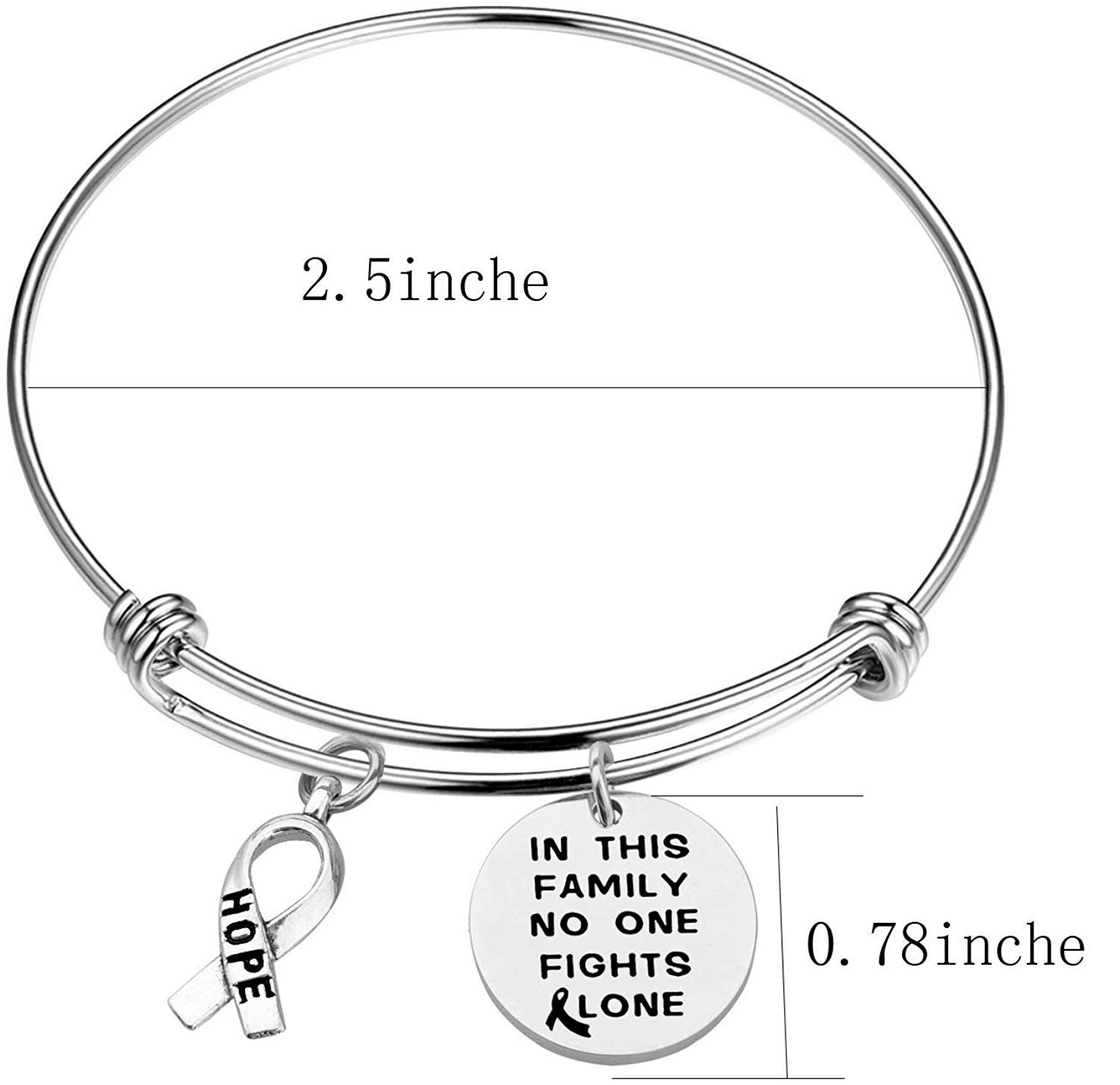 BNQL in This Family Nobody Fights Alone Bracelet Necklace Cancer Awareness Gifts