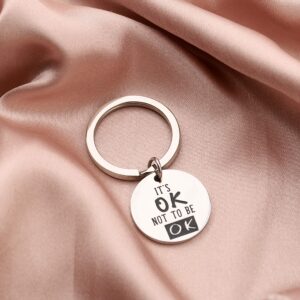 SEIRAA Mental Health Awareness Gift It's Ok Not To Be Ok Keychain Awareness Jewelry Suicide Prevention Gift (It's Ok)