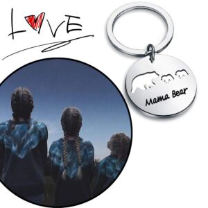 Zuo Bao Sweet Mama and Baby Bear Keychain Mother Daughter Jewelry for Bonus Mom (2 cub Keychain)