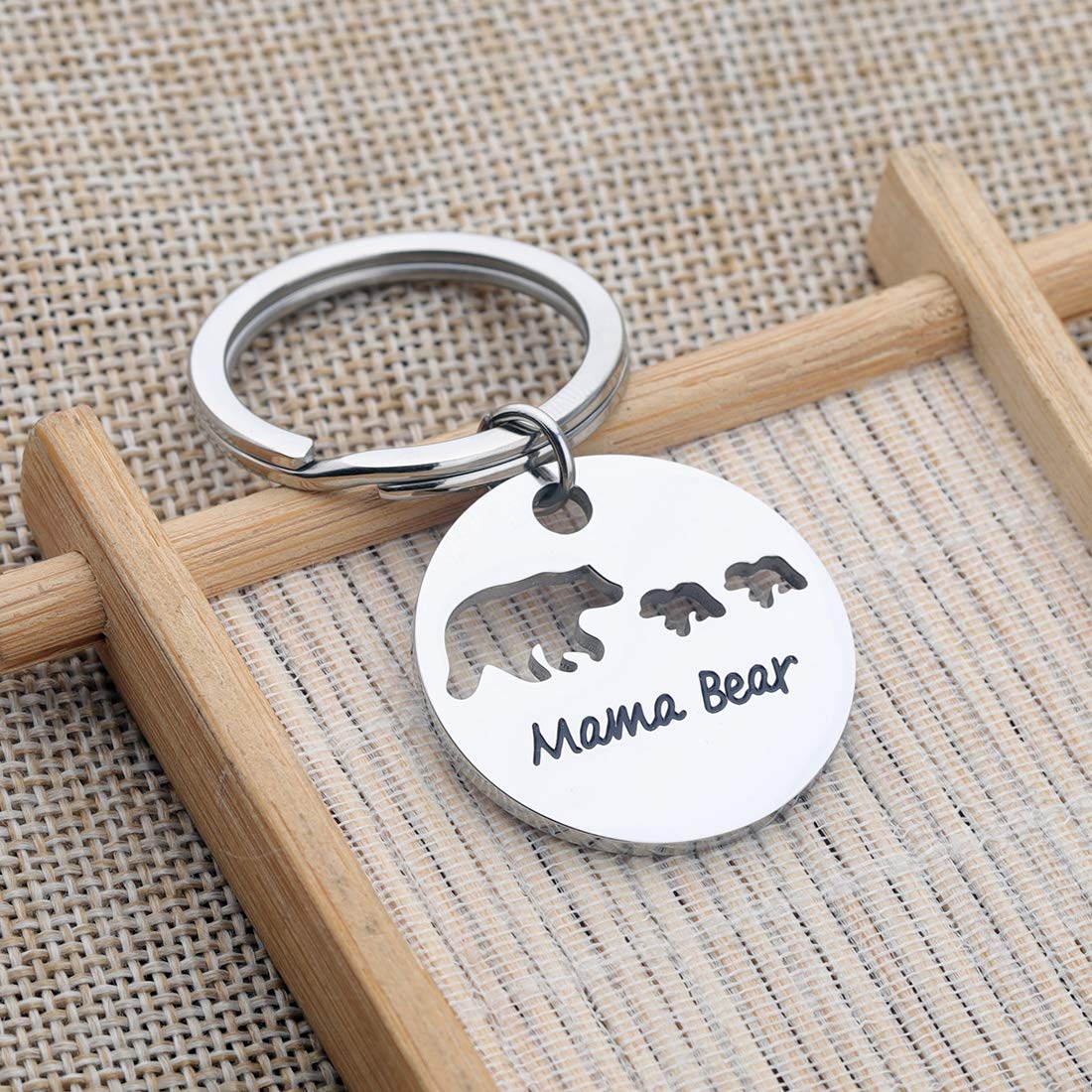 Zuo Bao Sweet Mama and Baby Bear Keychain Mother Daughter Jewelry for Bonus Mom (2 cub Keychain)