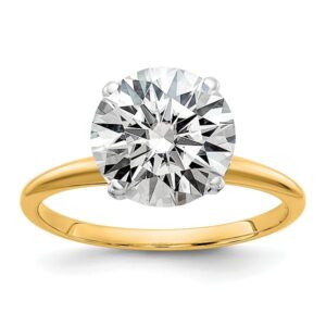 icecarats 14k yellow gold 3ct. round moissanite solitaire engagement ring size 9