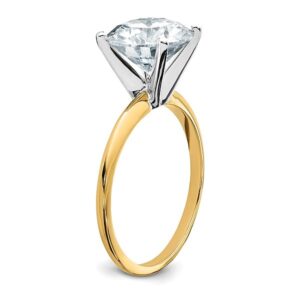 IceCarats 14K Yellow Gold 3ct. Round Moissanite Solitaire Engagement Ring Size 9