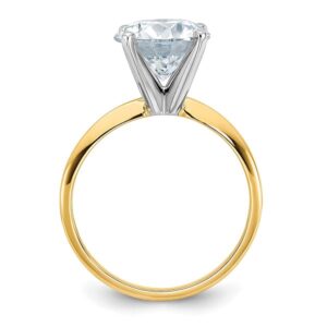 IceCarats 14K Yellow Gold 3ct. Round Moissanite Solitaire Engagement Ring Size 9