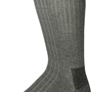 Carolina Ultimate Men's Merino Wool Blend Cushion Mid Calf Socks 4 Pair Pack, Charcoal, Large