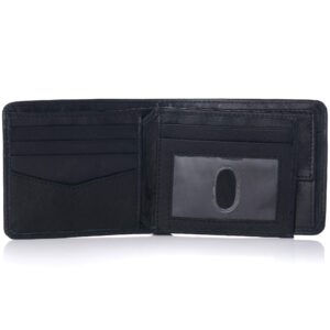 Alpine Swiss RFID Protected Men’s Max Coin Pocket Bifold Wallet with Divided Bill Section Soft Nappa Black