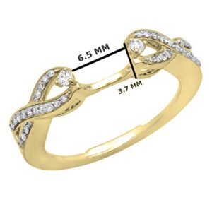 Dazzlingrock Collection 0.23 Carat (ctw) 14K Round White Diamond Ladies Wedding Band Enhancer Guard Ring 1/4 CT, Yellow Gold, Size 6