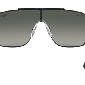 Ray-Ban RB3697 Wings II Square Sunglasses, Black/Grey Gradient Dark Grey, 35 mm