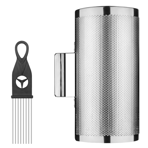 Abuff - Metal Guiro Instrument, 12" x 6" Stainless Steel Guiro Shaker with Scraper Latin Percussion Instrument Musical Training Tool