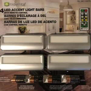 Capstone 4 LED Accent Light Bars with Remote control Battery operated