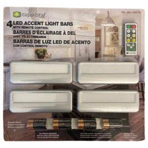 Capstone 4 LED Accent Light Bars with Remote control Battery operated