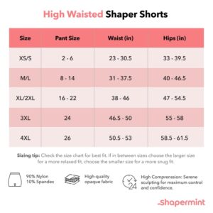 SHAPERMINT High Waisted Body Shaper Shorts - Shapewear for Women Tummy Control Small to Plus-Size. Black Small