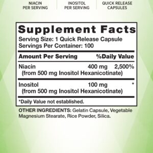 Nature's Truth Flush Free Niacin | 500mg | 100 Capsules | Non-GMO & Gluten Free Supplement