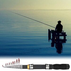 Fishing Rod Portable Small Short Sea Pole Mini Sea Fishing Tools Telescopic Fishing Rod for Travel Seawater Freshwater Bass Trout Fishing(1.2m)