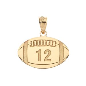 sports charms certified 14k yellow gold customized football pendant with your name and number