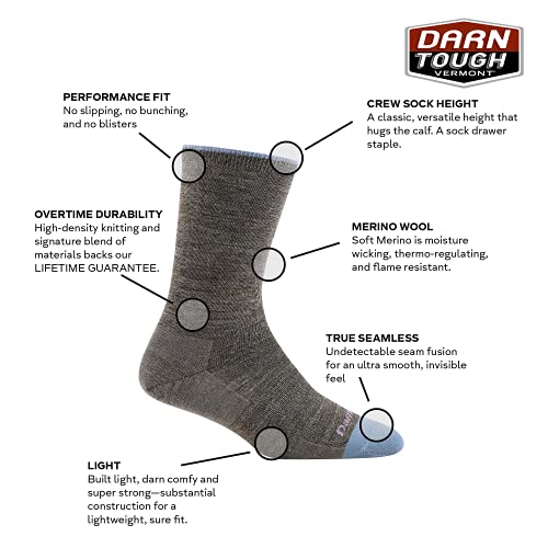 Darn Tough Vermont Solid Basic Crew Light Charcoal SM (US 4.5-7)