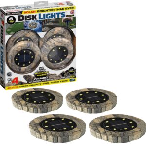 Bell+Howell Disk Lights Stone 8-Bulb Auto On/Off Outdoor Camouflaged LED Lighting As Seen On TV