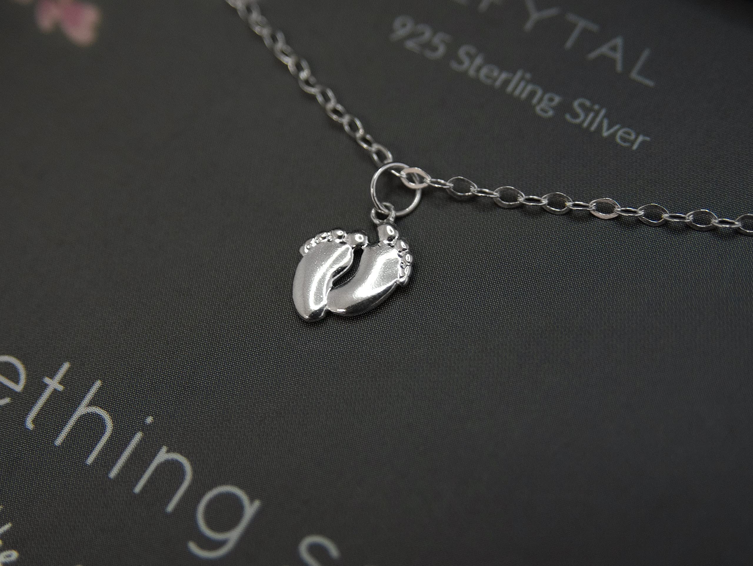 EFYTAL First Mothers Day Gifts for New Mom, Sterling Silver Tiny Baby Feet Necklace for Mom to Be, 1st Mothers Day Gift for New Mom, New Mom Gifts, Push Presents for New Mom, First Time Mom Gifts