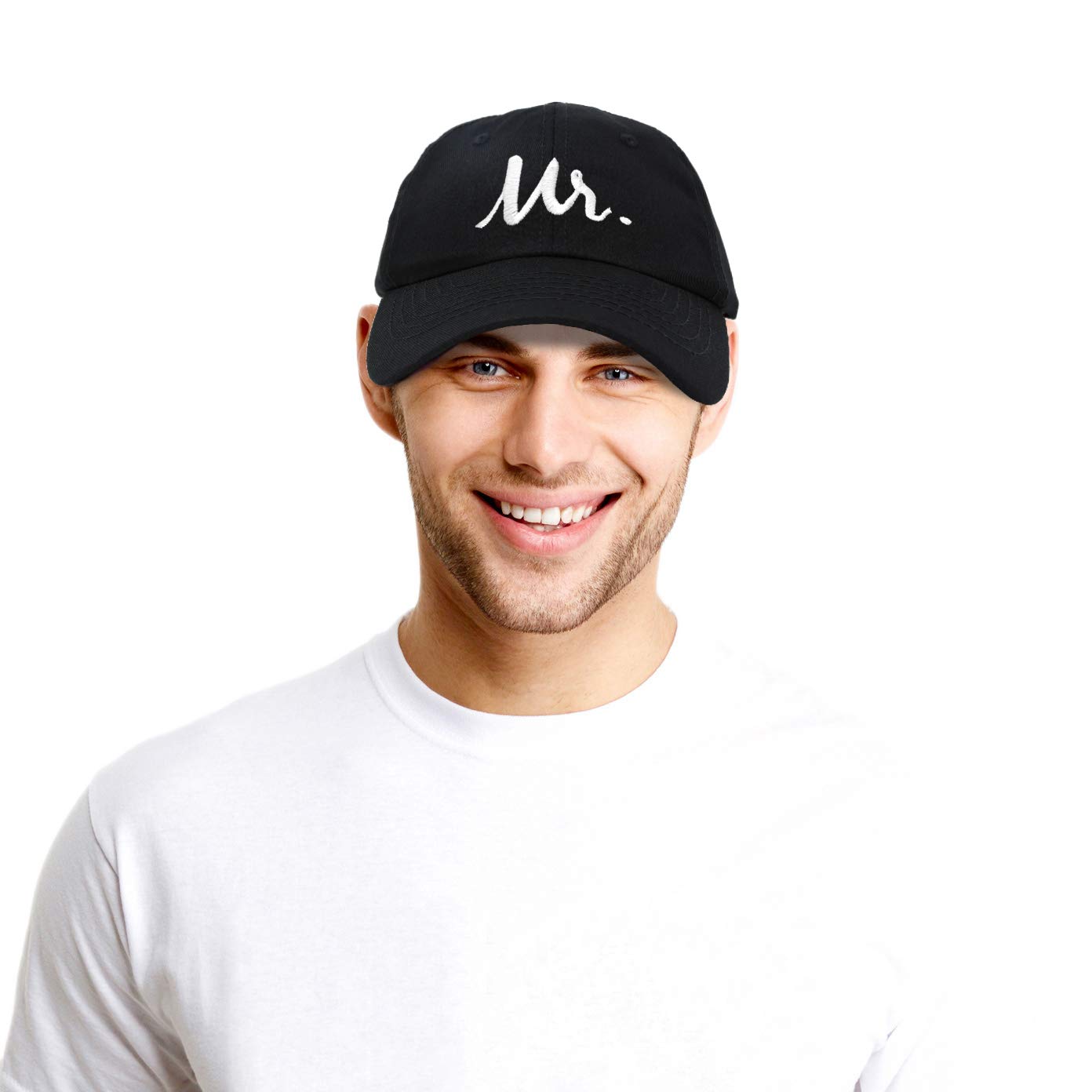 DALIX Mr and Mrs Baseball Cap Matching Couples Hat Set in Black White