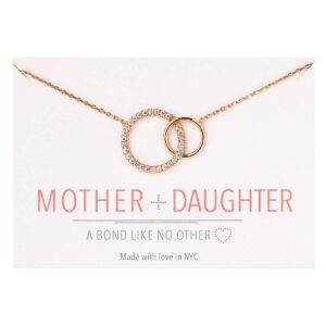 a+o gifts for mom, mother daughter gift - interlocking circle necklace in rose gold vermeil