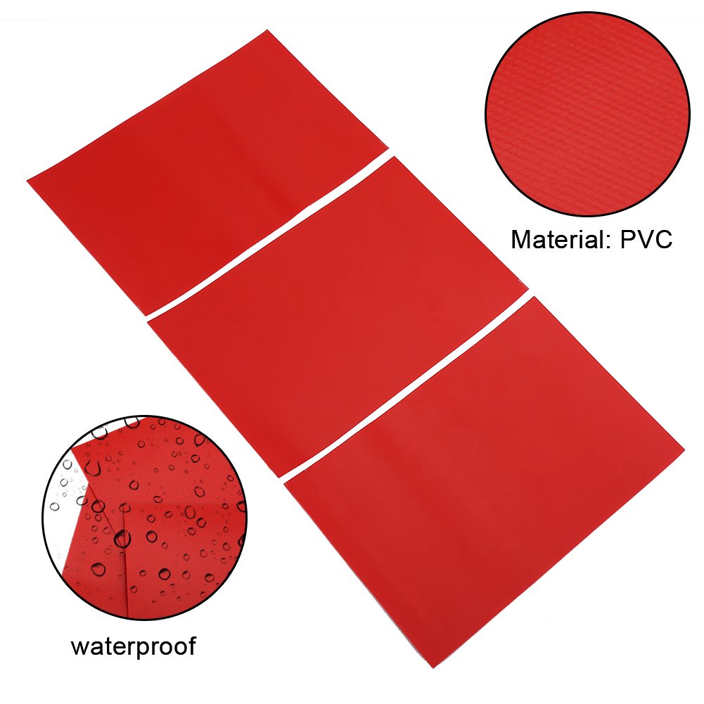 SolUptanisu Inflatable Pool Patch kit,6pcs PVC Repair Patches Kit Set,Inflatable Raft Boat Canoe Kayak Waterproof Repair Patches Accessory (Black, Red, Gray Optional) (Red)