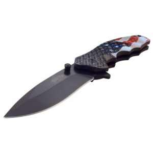 MASTER USA MU-A104AF Spring Assisted Knife, USA Flag, 7.75 inch