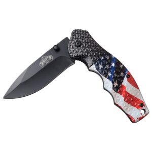 MASTER USA MU-A104AF Spring Assisted Knife, USA Flag, 7.75 inch