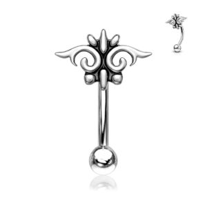 amelia fashion 16 gauge tribal top curved barbell/eyebrow ring 316l surgical stainelss steel (steel)