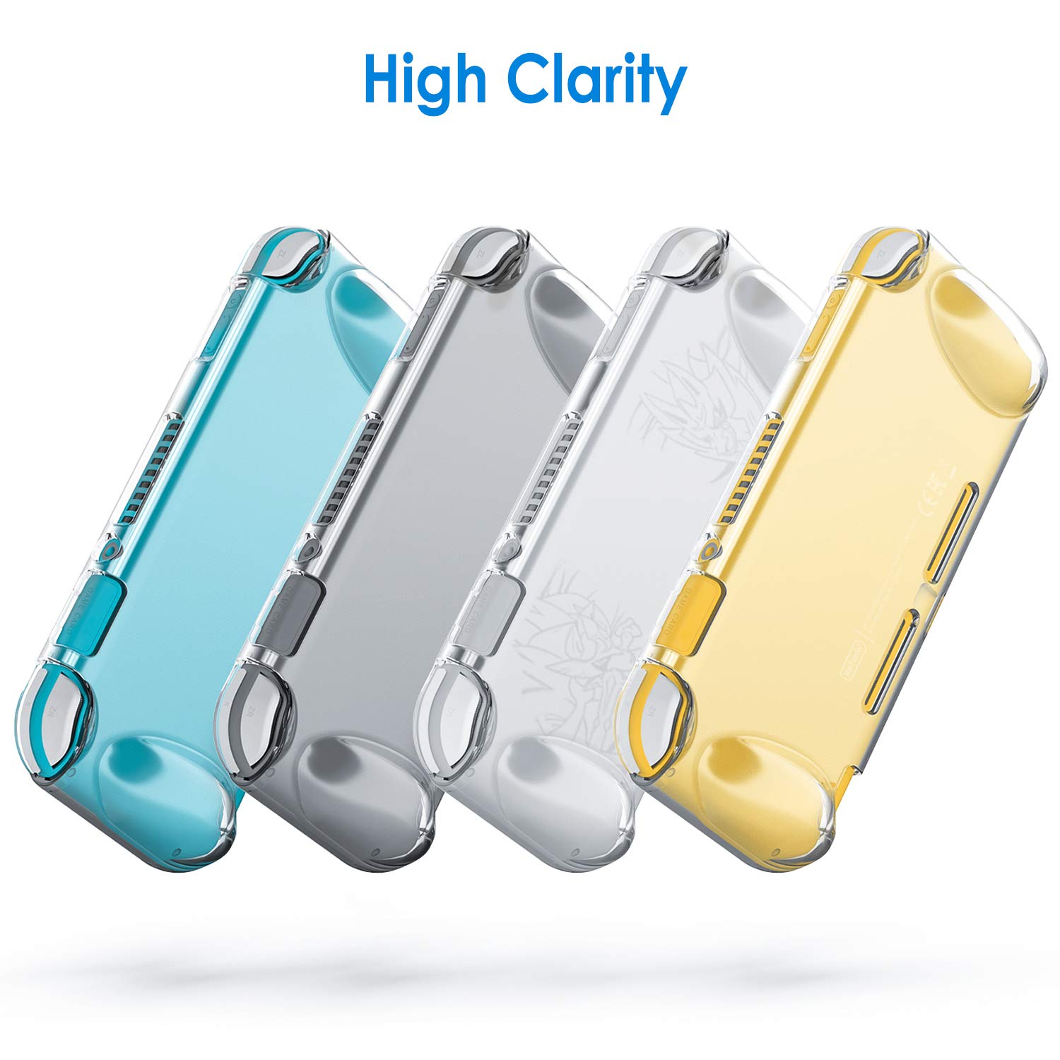 JETech Protective Case for Nintendo Switch Lite 2019, Grip Cover with Shock-Absorption and Anti-Scratch Design (HD Clear)