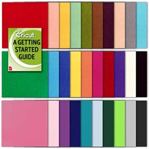 cricut soft felt sampler bundle, assorted colors - 12x12 in fabric non woven craft sheet squares for diy iron patchwork school bulletin boards sewing kids projects christmas decorations ornaments