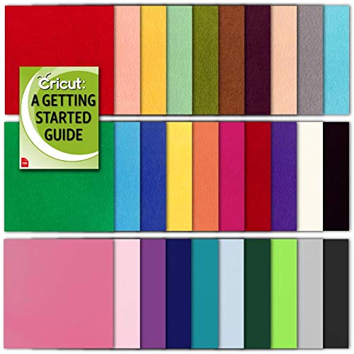 Cricut Soft Felt Sampler Bundle, Assorted Colors - 12x12 in Fabric Non Woven Craft Sheet Squares for DIY Iron Patchwork School Bulletin Boards Sewing Kids Projects Christmas Decorations Ornaments