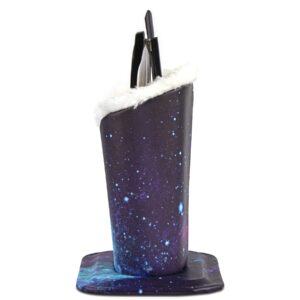 PG6 Plush Lined Eyeglasses Holder Stand Case Protective Glasses Case for Desks, Starry Sky, One Size