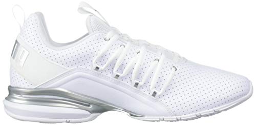 PUMA Mens Axelion Cross Trainer, PERF PUMA Mens White-PUMA Mens Silver, 9.5