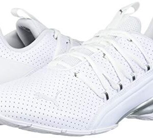 PUMA Mens Axelion Cross Trainer, PERF PUMA Mens White-PUMA Mens Silver, 9.5