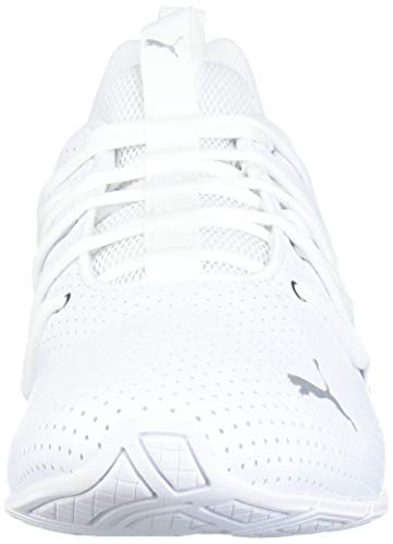 PUMA Mens Axelion Cross Trainer, PERF PUMA Mens White-PUMA Mens Silver, 9.5