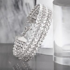 Ross-Simons Italian Sterling Silver Multi-Row Heart Bracelet