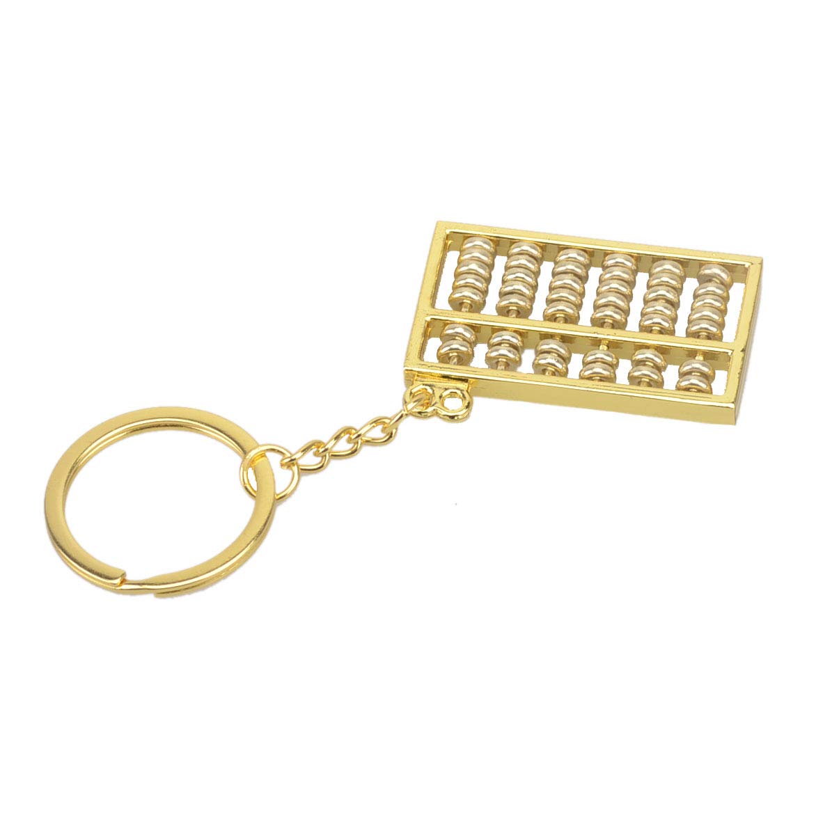 Mallofusa Alloy 6 Rolls Mini Abacus Keychain Key Ring Pendant Decoration Decor Ornament Trinket for Car Keys Handbag Fob Golden