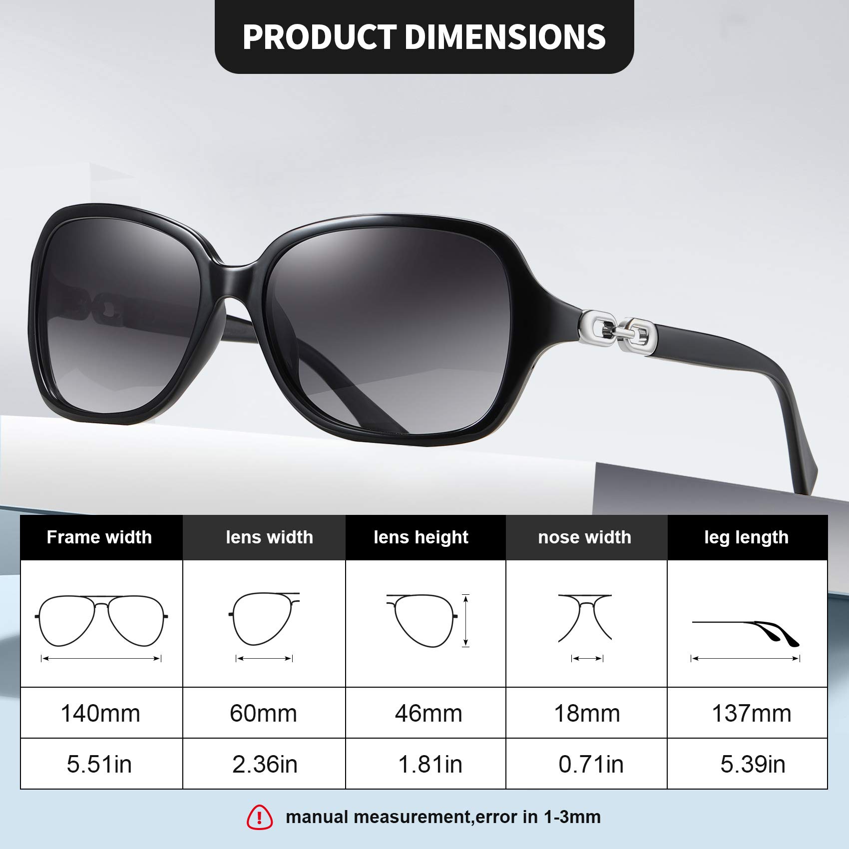 AOMASTE Retro Square Polarized Sunglasses for Women UV400 Protection Driving Outdoor Eyewear