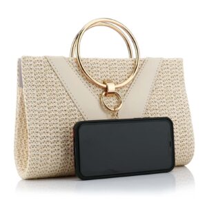 Women Straw Bag Crossbody Clutch Evening Clutch Purse Beach Shoulder Handbag