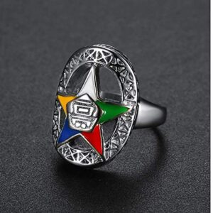 Bansriracha Silver Order of The Eastern Star Rings for Women Ladies Party Band Ring Masonic Jewelry for Women OES Rings (8)