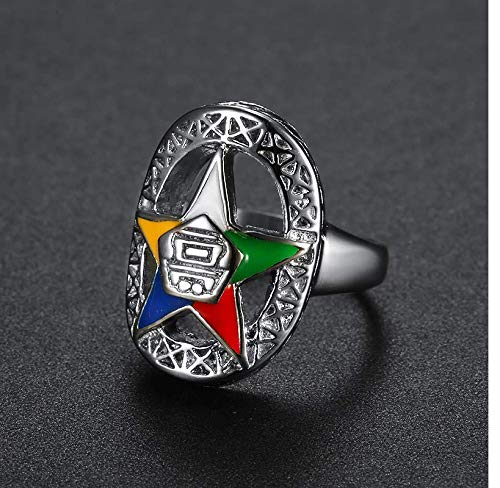 Bansriracha Silver Order of The Eastern Star Rings for Women Ladies Party Band Ring Masonic Jewelry for Women OES Rings (8)