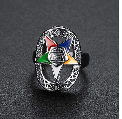 Bansriracha Silver Order of The Eastern Star Rings for Women Ladies Party Band Ring Masonic Jewelry for Women OES Rings (8)