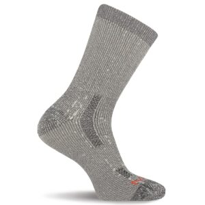 merrell heavyweight merino wool hiking crew socks-breathable reinforced cushion and arch support, light brown, m/l (men's 9.5-12 / women's 10-13)