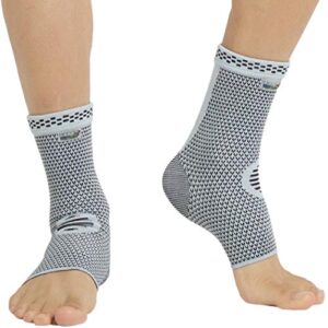 NeoTech Care Ankle Support Brace - Breathable - Men, Women, Right or Left - Gray (Size L, 1 Pair)